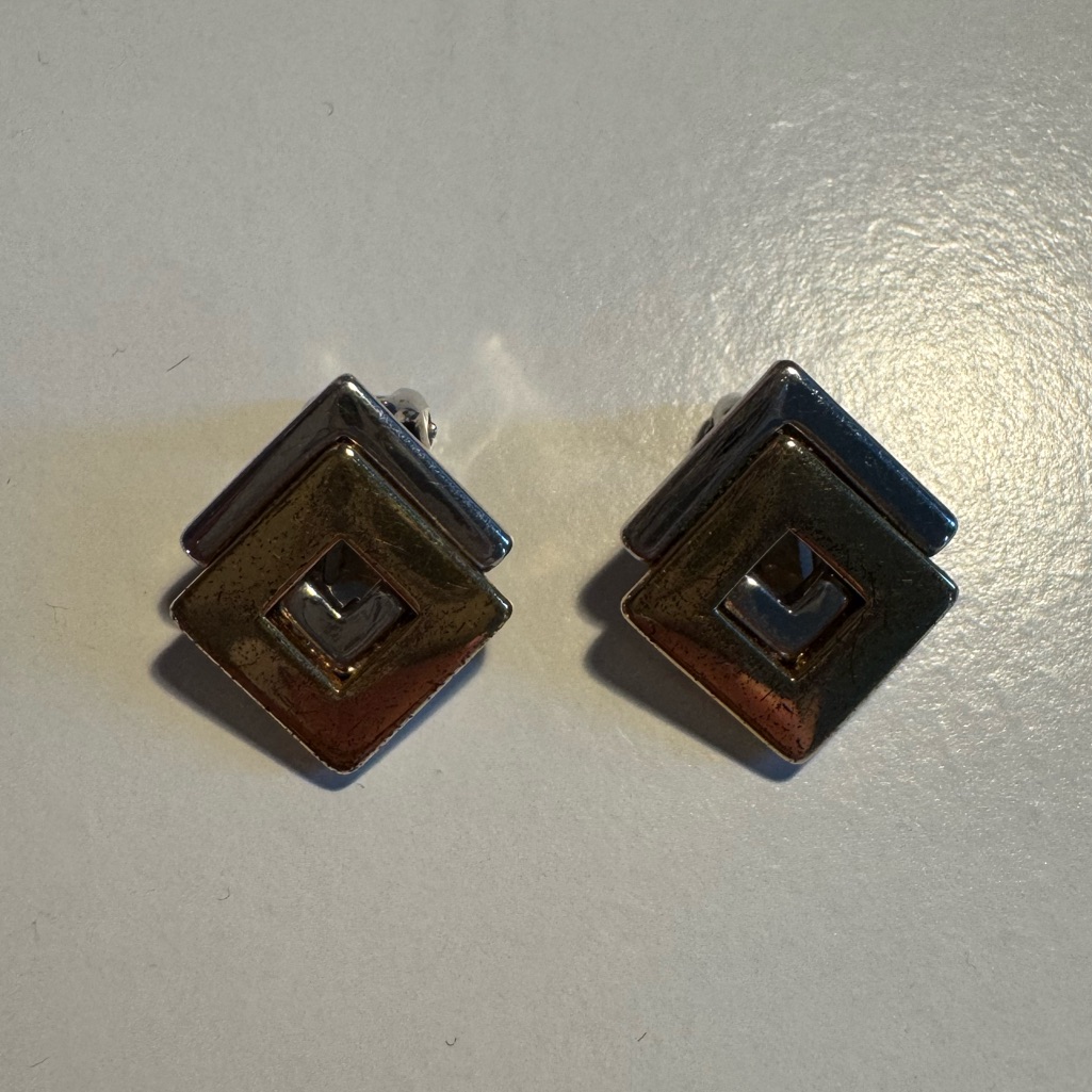 Vintage Gold And Silver Earrings